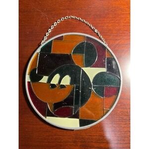 Vintage Mickey Mouse Glass Sun Catcher Dale Tiffany Inc Disney Mickey & Co